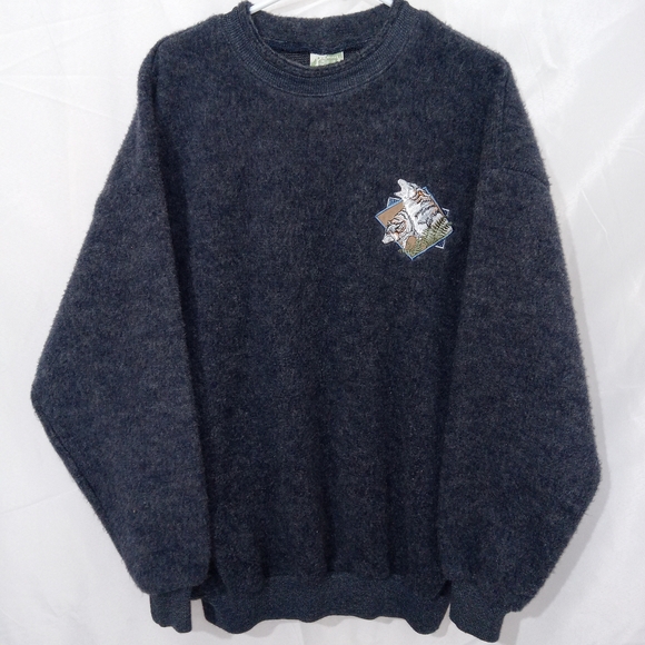 Art Unlimited Other - Vintage Art Unlimited Wolf Sweater Made in USA Wildlife Embroidered Crewneck 90s